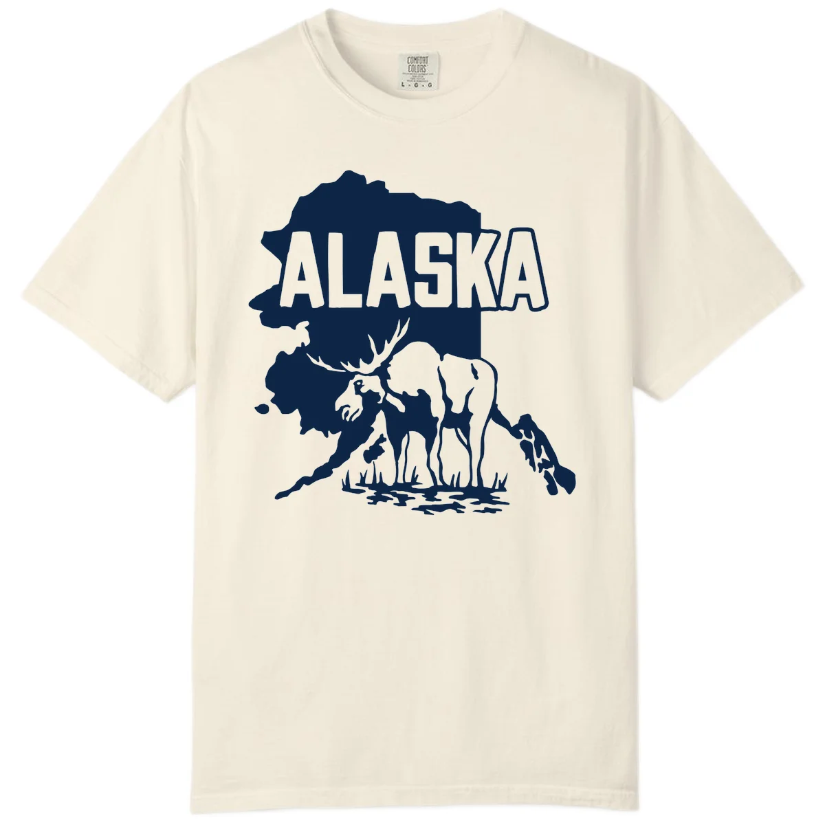 Alaska Wildlife & Map Adventure Comfort Color in Ivory