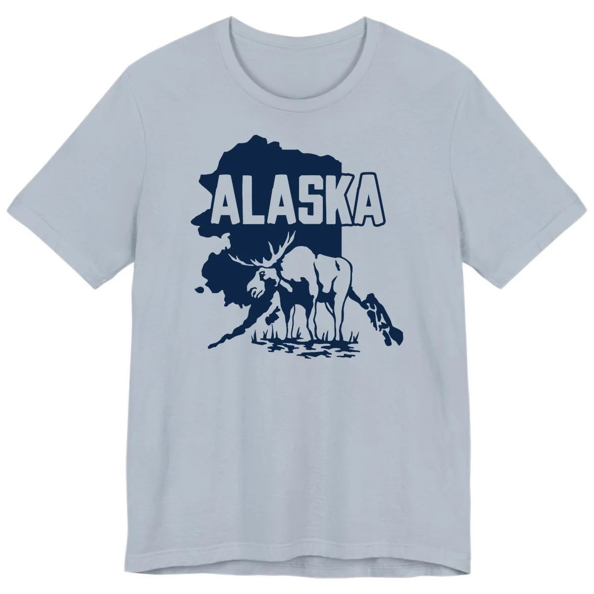 Alaska Wildlife & Map Adventure Premium Tee in Light Blue