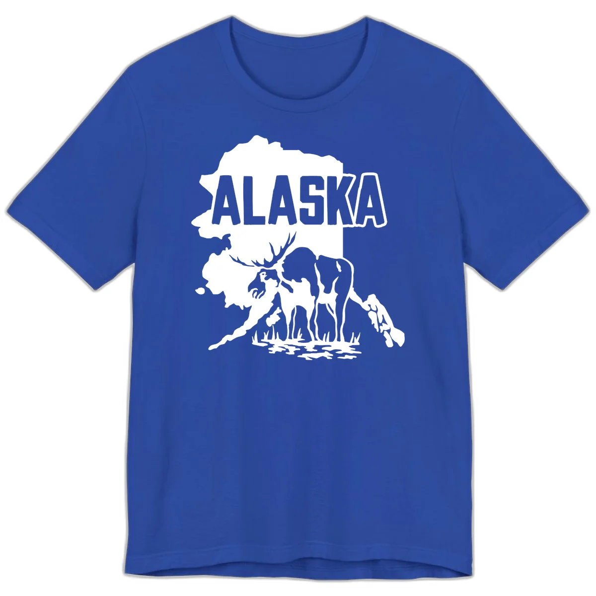 Alaska Wildlife & Map Adventure Premium Tee in True Royal