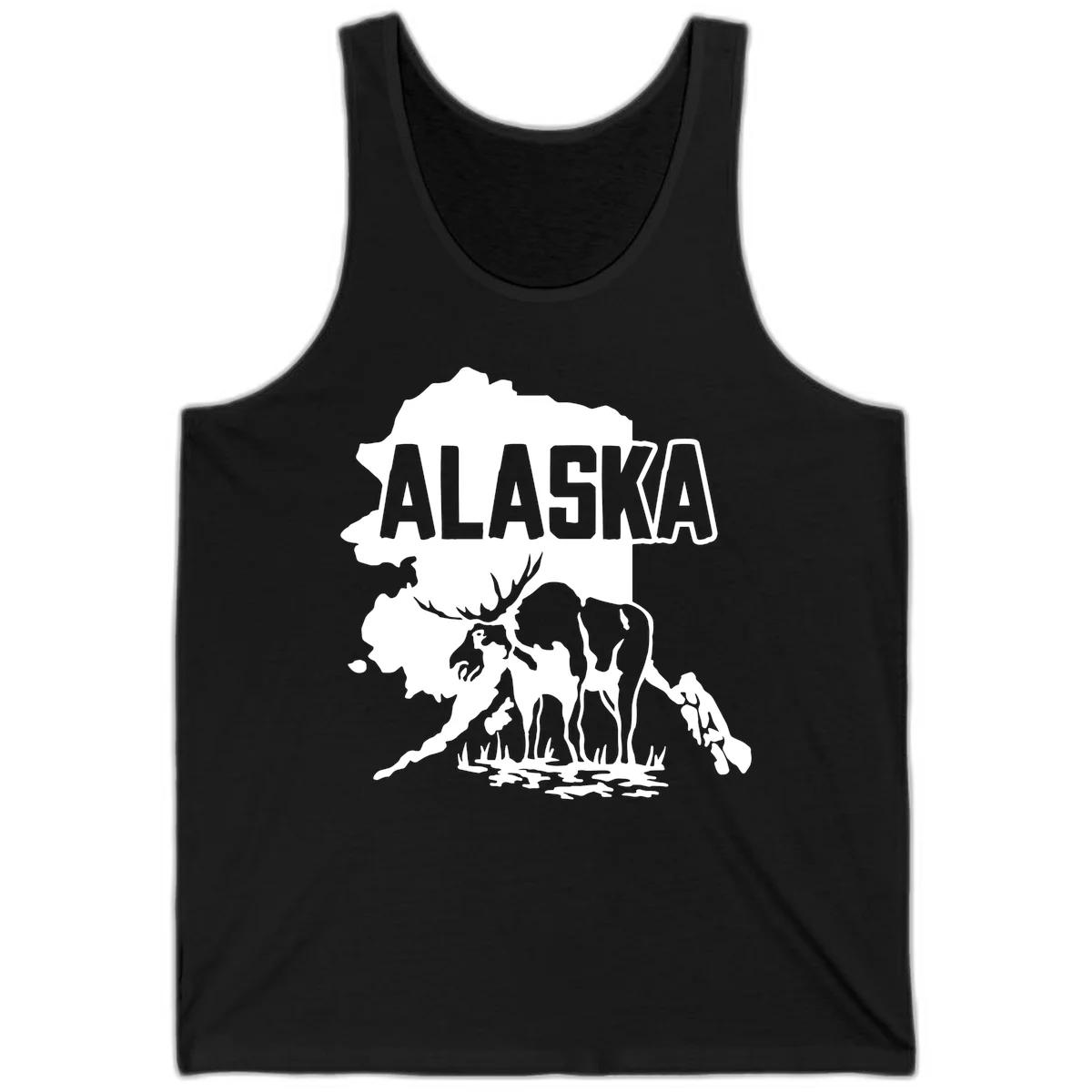 Alaska Wildlife & Map Adventure Tank in Black