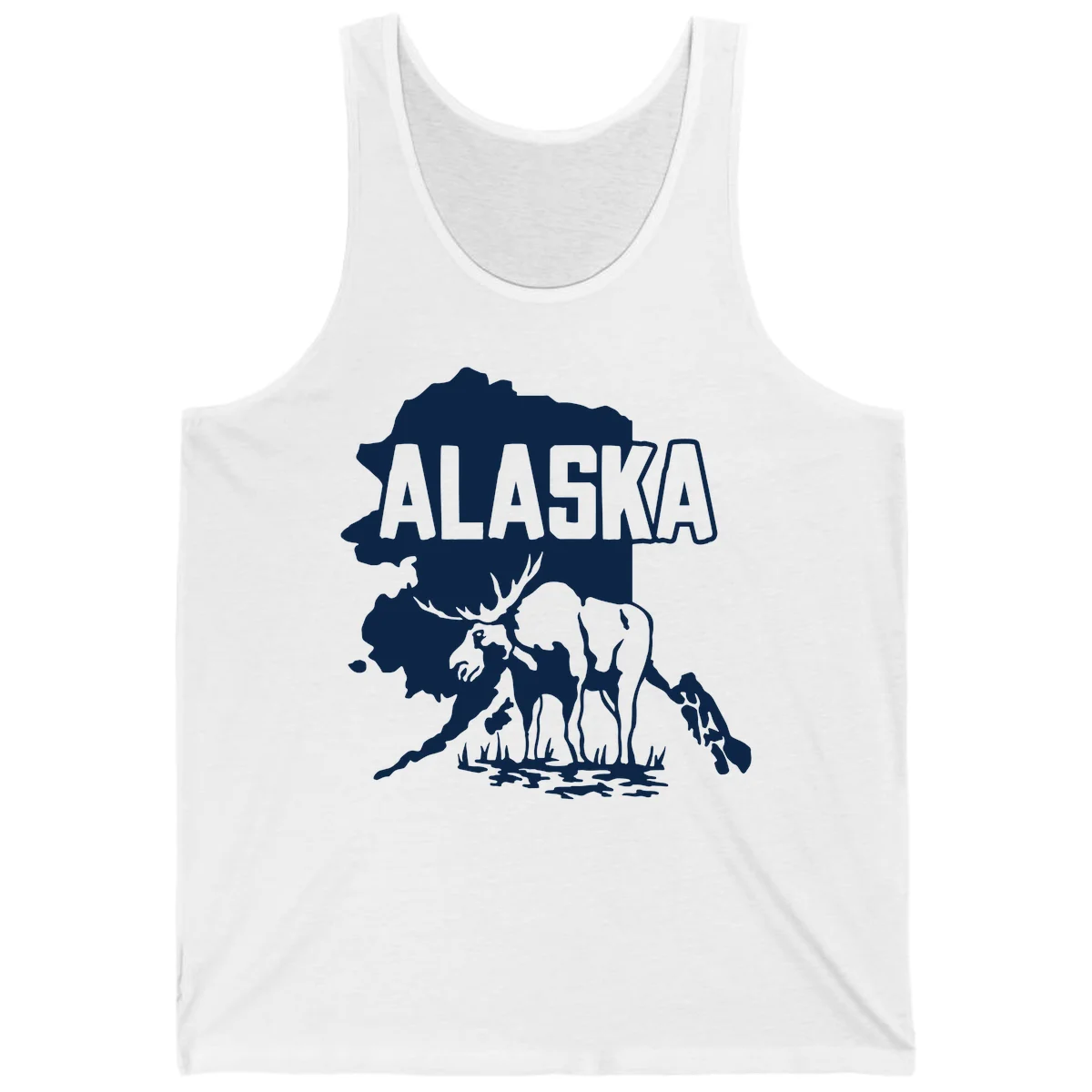 Alaska Wildlife & Map Adventure Tank in White