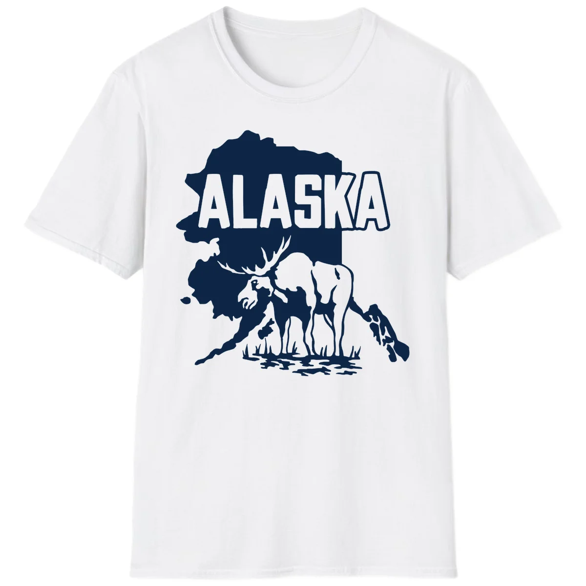Alaska Wildlife & Map Adventure T-Shirt in White
