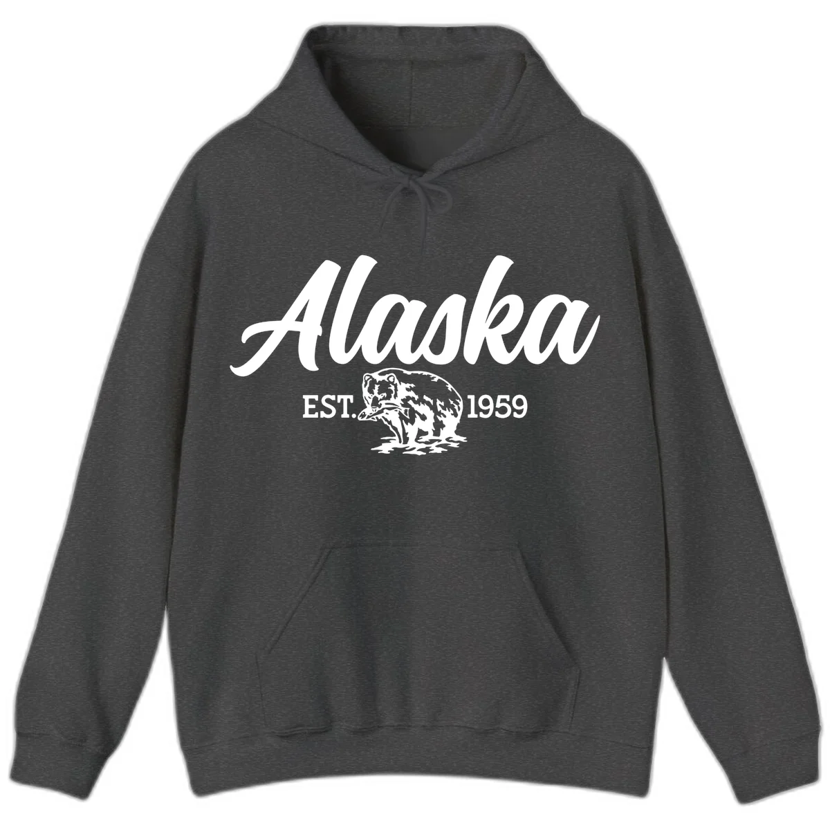 Alaskan Bear Established 1959 Hoodie in Dark Heather