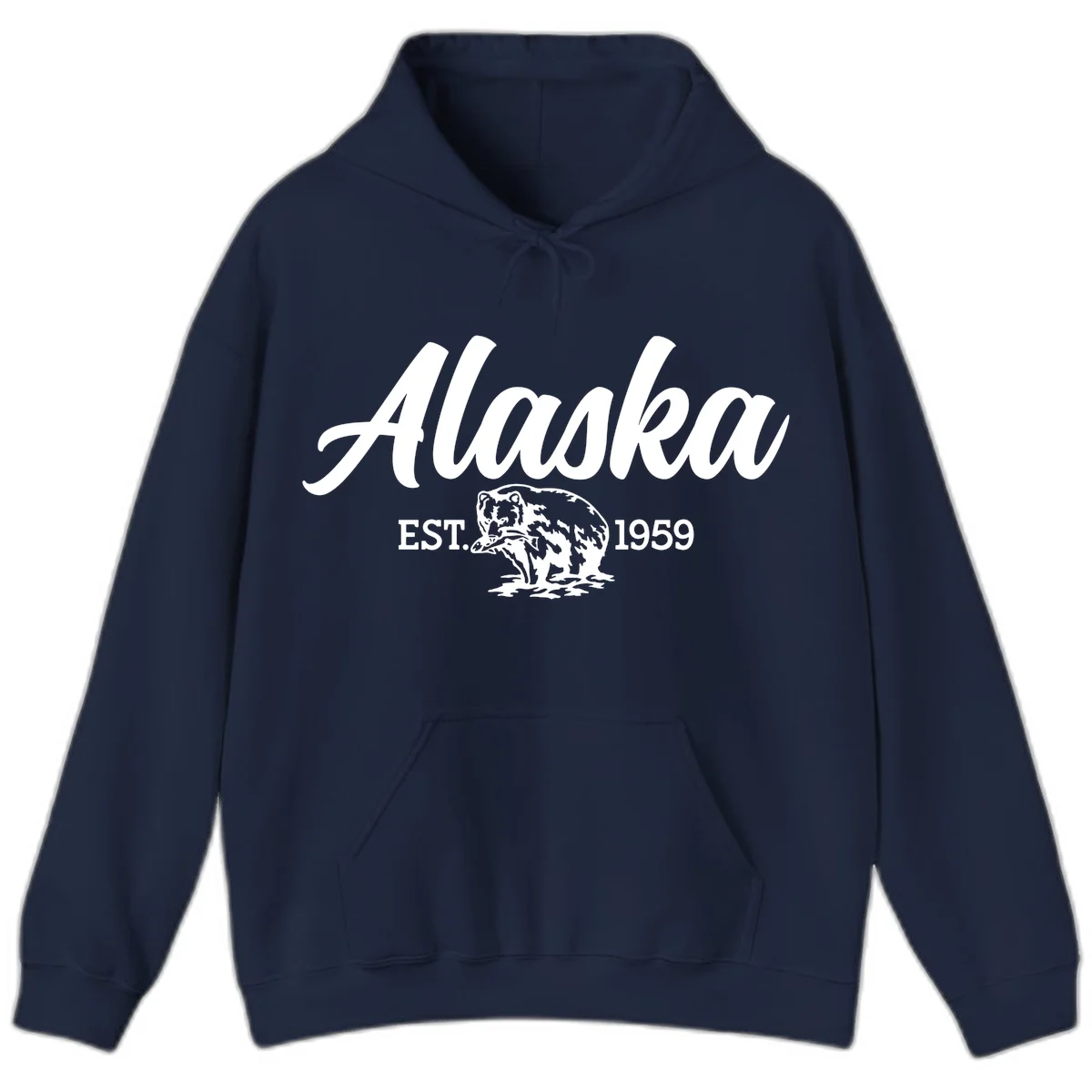 Alaskan Bear Established 1959 Hoodie in Navy