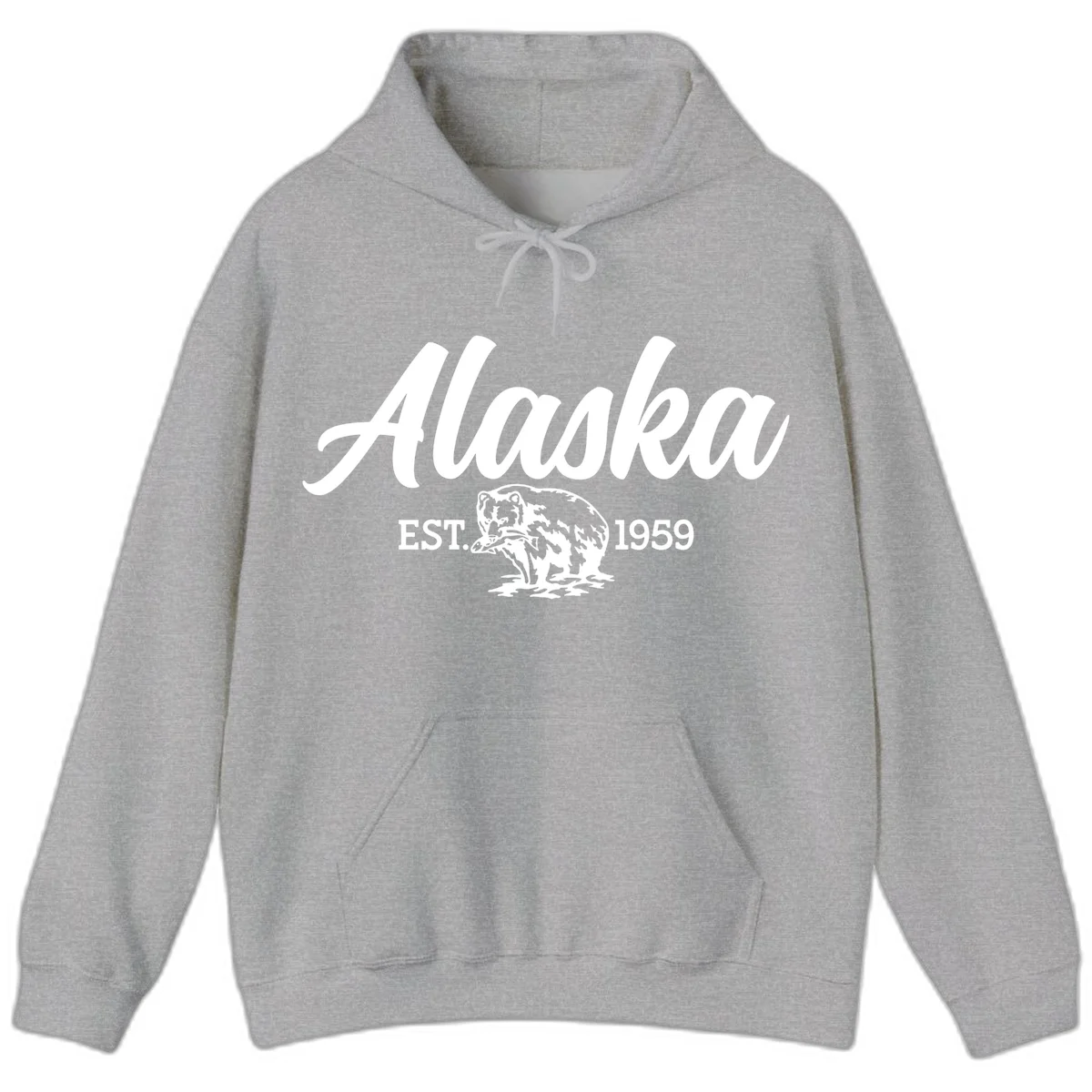 Alaskan Bear Established 1959 Hoodie in Sport Grey