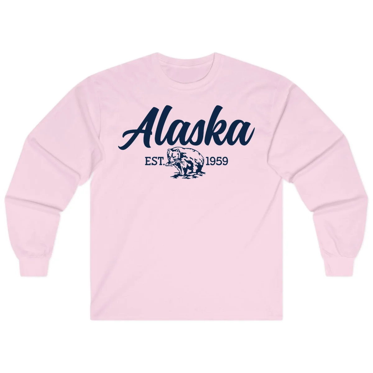Alaskan Bear Established 1959 Long Sleeve in Light Pink
