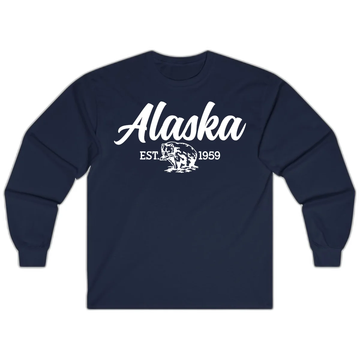 Alaskan Bear Established 1959 Long Sleeve in Navy