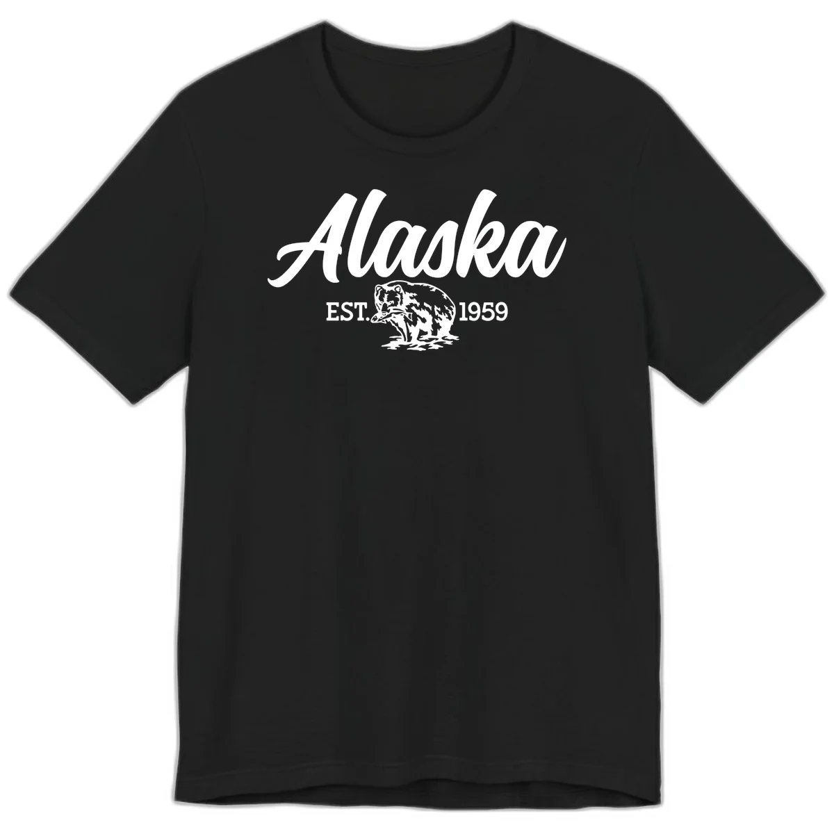Alaskan Bear Established 1959 Premium Tee in Black