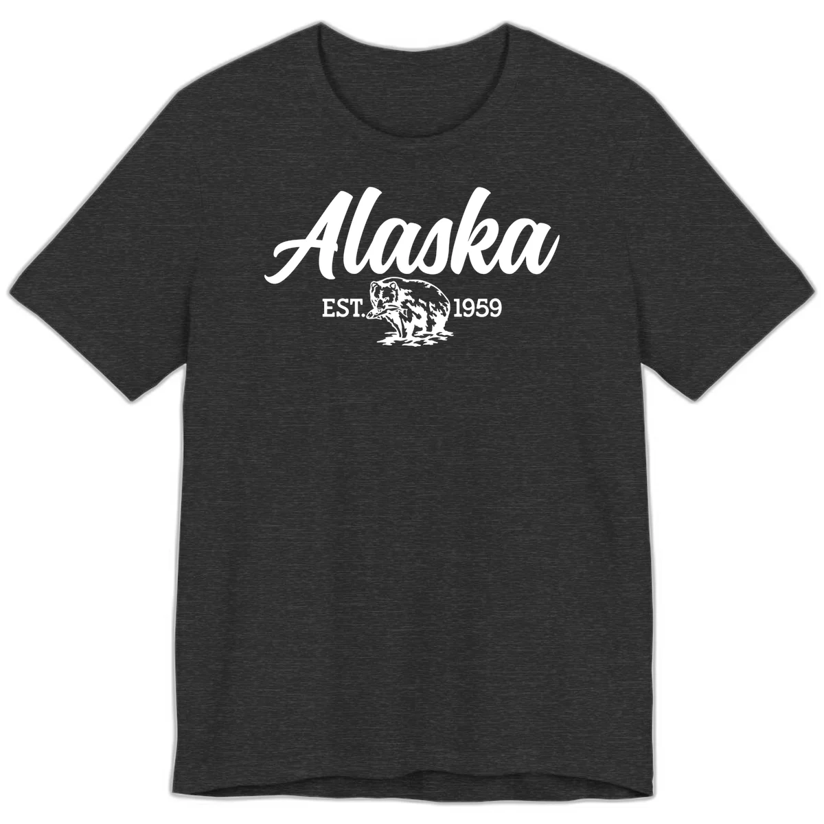 Alaskan Bear Established 1959 Premium Tee in Dark Grey Heather