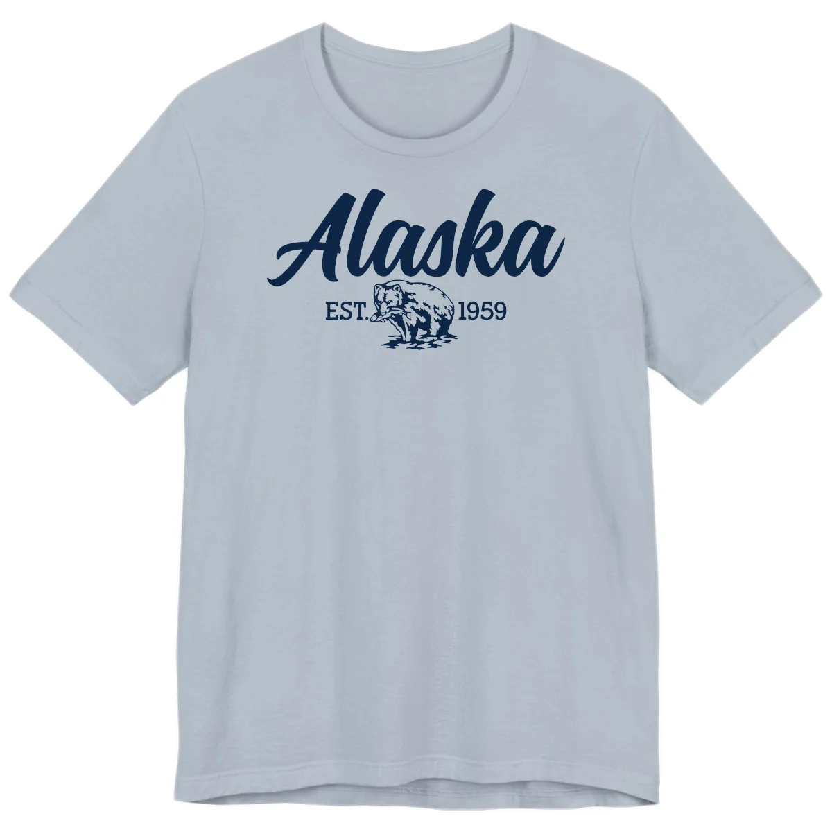 Alaskan Bear Established 1959 Premium Tee in Light Blue