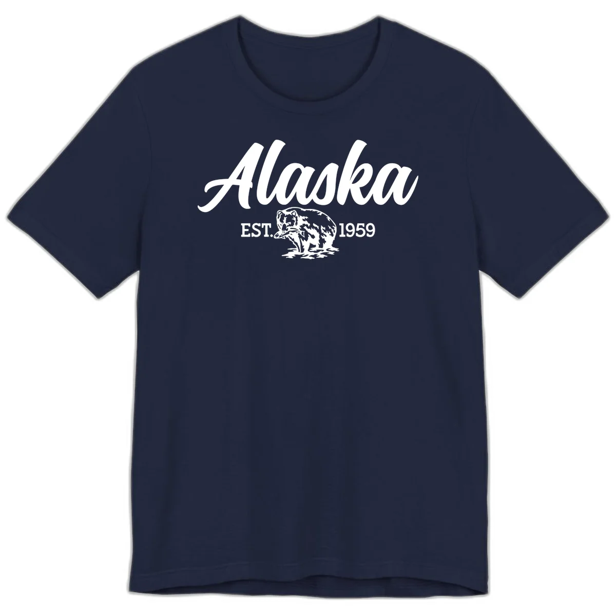 Alaskan Bear Established 1959 Premium Tee in Navy