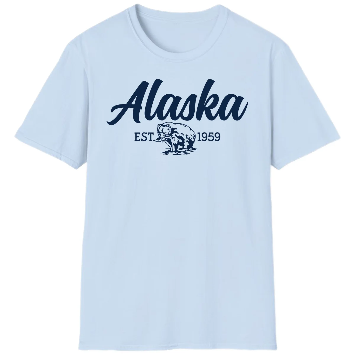 Alaskan Bear Established 1959 T-Shirt in Light Blue