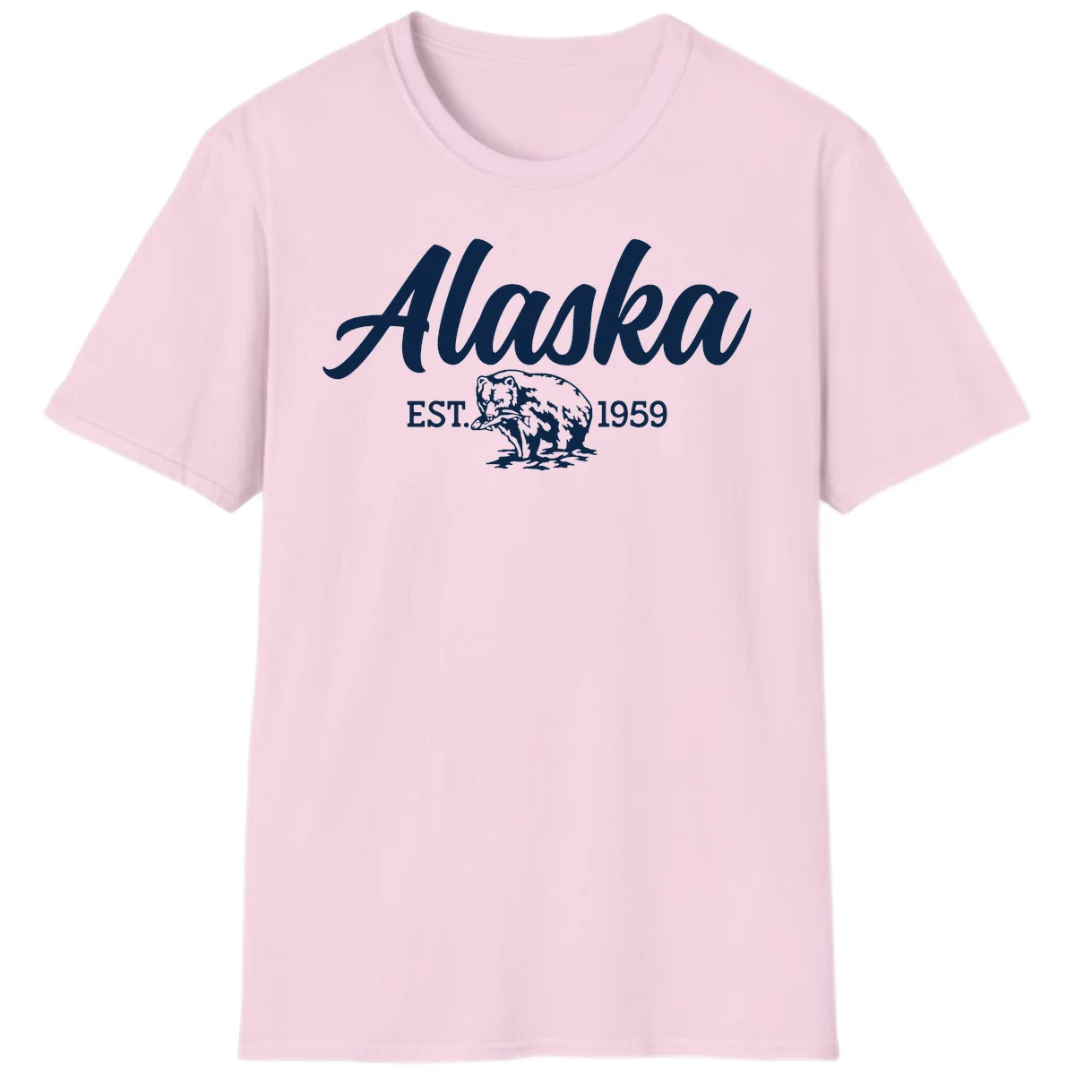 Alaskan Bear Established 1959 T-Shirt in Light Pink