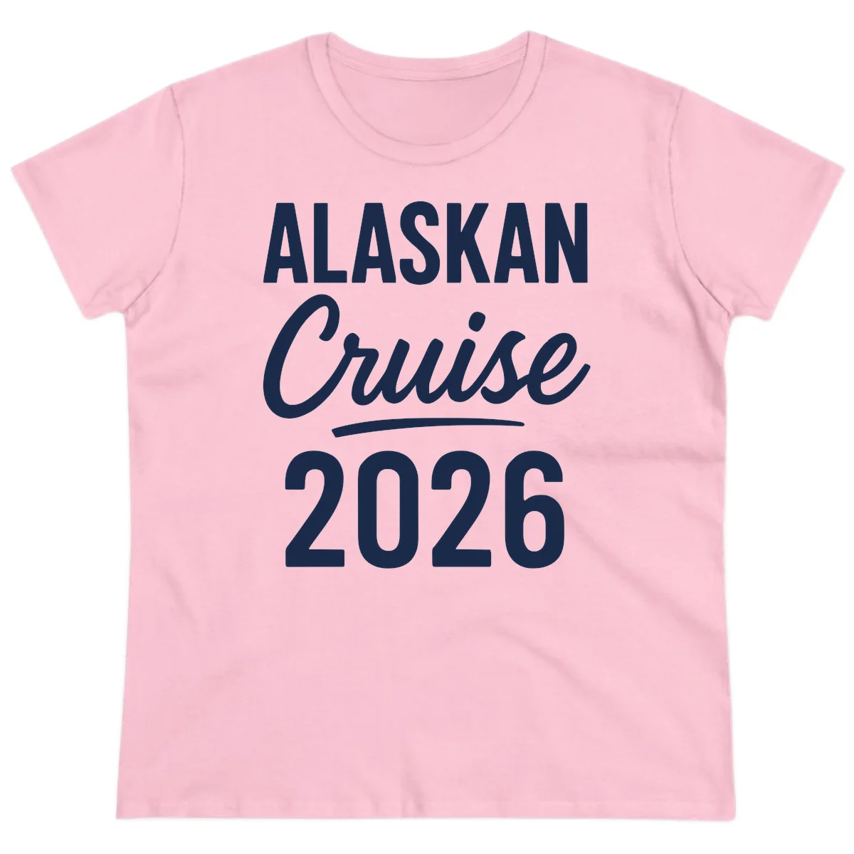 Alaskan Cruise 2026 Ladies Tee in Light Pink