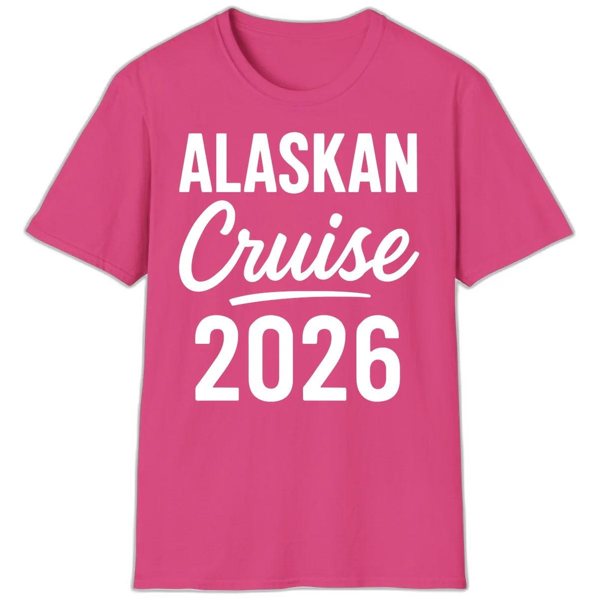 Alaskan Cruise 2026 T-Shirt in Heliconia
