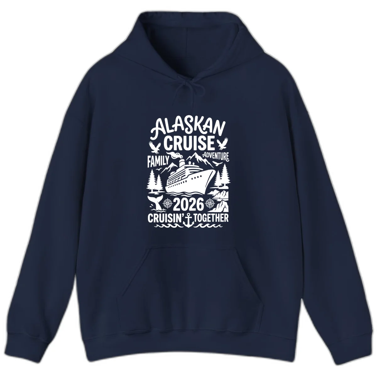 Alaskan Cruise Family Adventure 2026 Hoodie in Navy