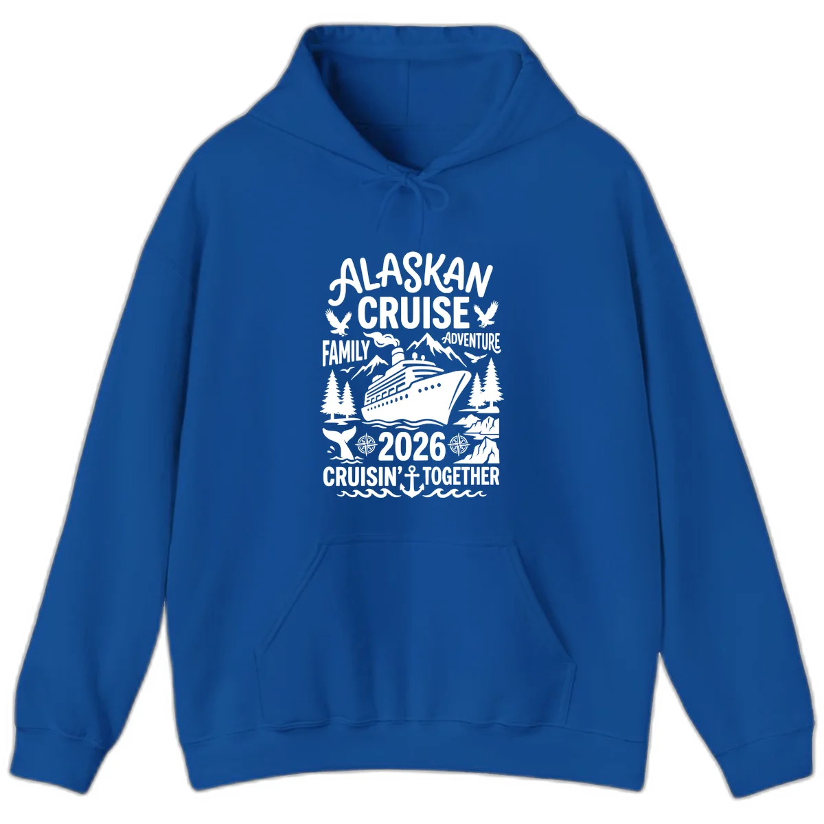 Alaskan Cruise Family Adventure 2026 Hoodie in Royal