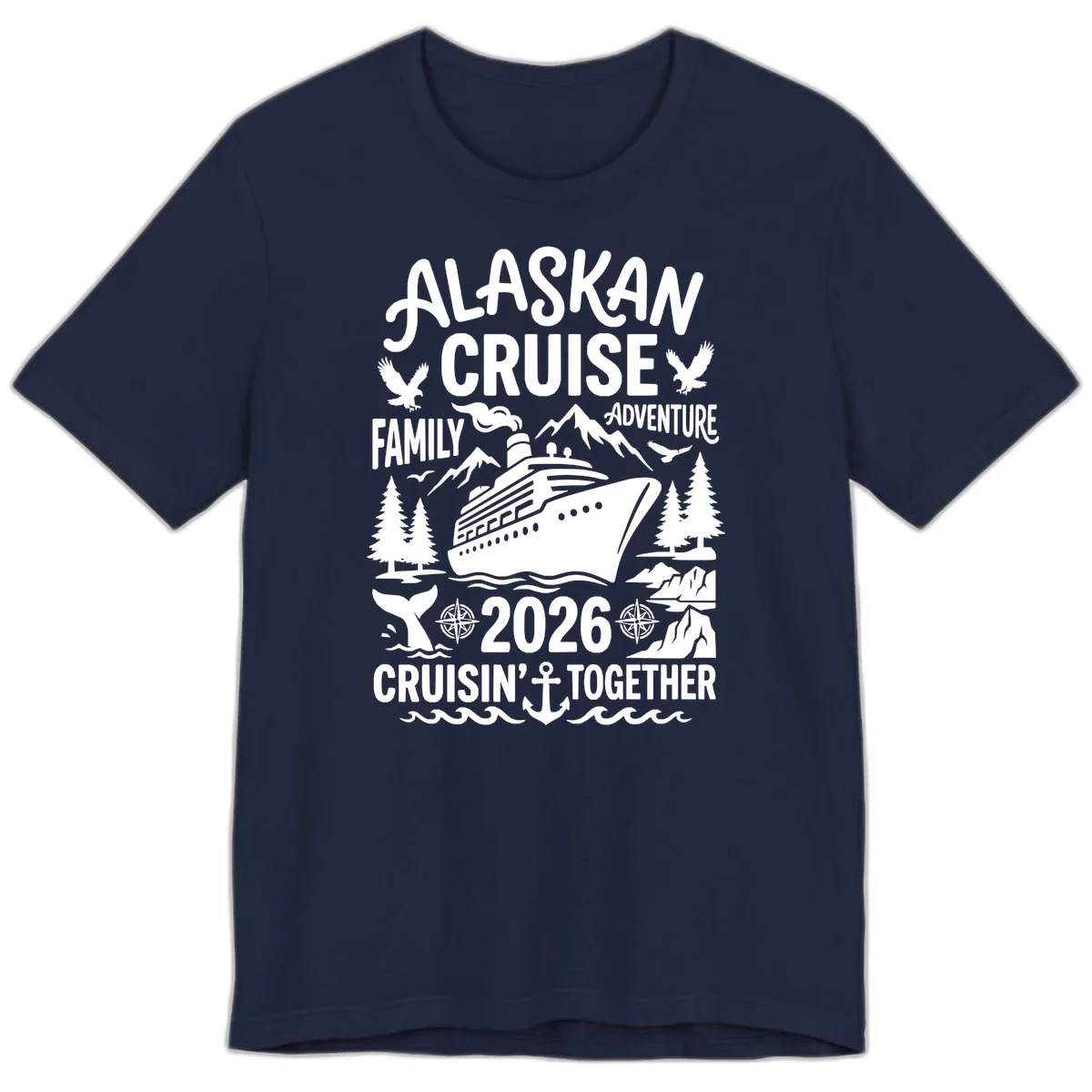 Alaskan Cruise Family Adventure 2026 Premium Tee in Navy
