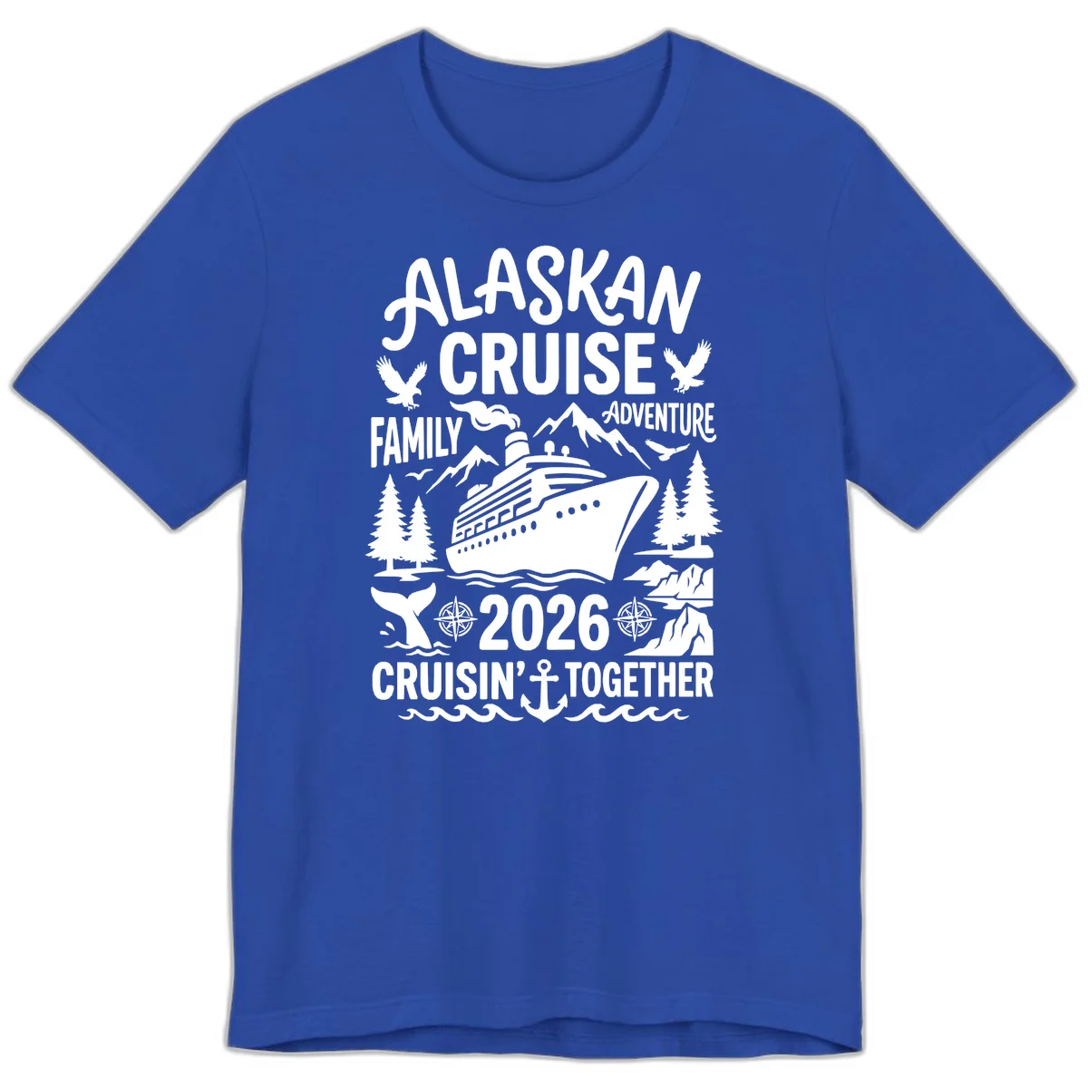 Alaskan Cruise Family Adventure 2026 Premium Tee in True Royal