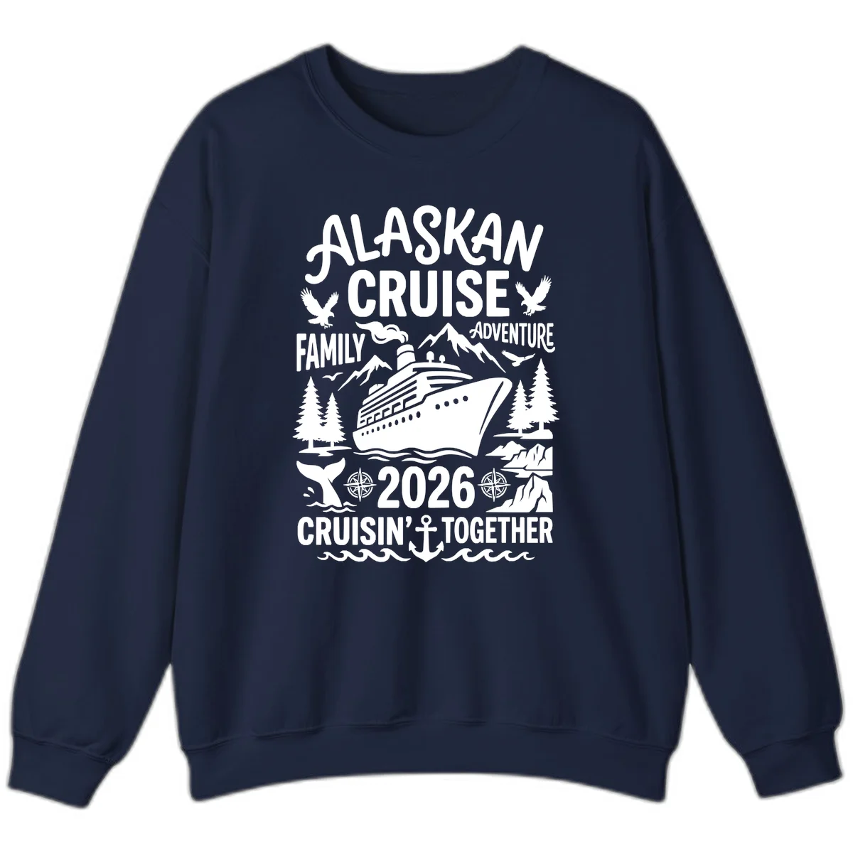 Alaskan Cruise Family Adventure 2026 Sweatshirt in Navy