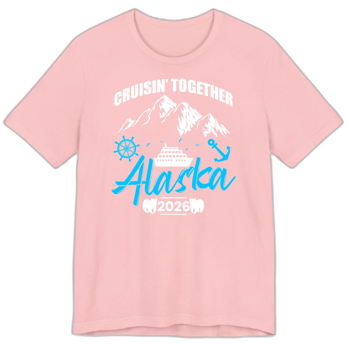 All Aboard Nautical Cruise Design Premium Tee in Pink