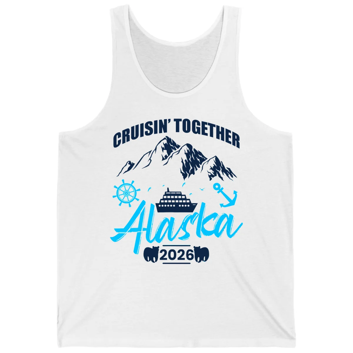 All Aboard Nautical Cruise Design Tank in White