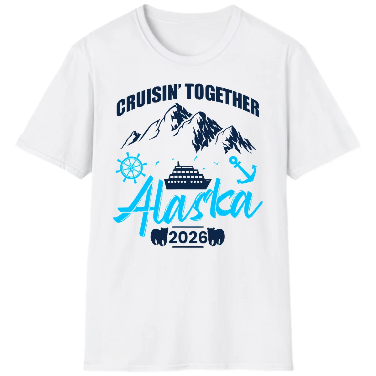 All Aboard Nautical Cruise Design T-Shirt in White