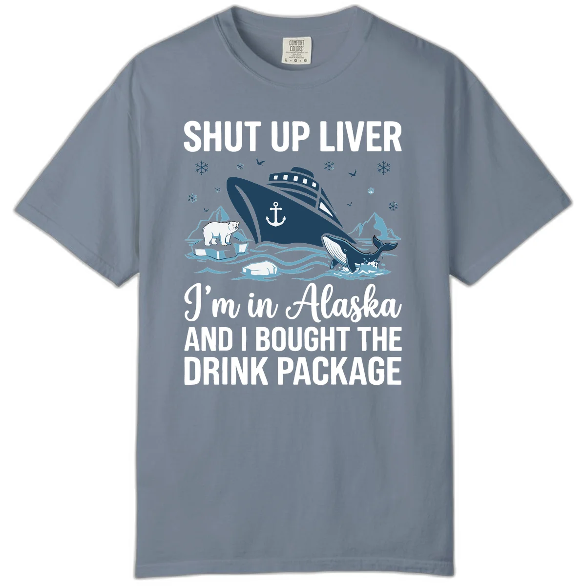 Arctic Wildlife Voyage Graphic Comfort Color in Blue Jean