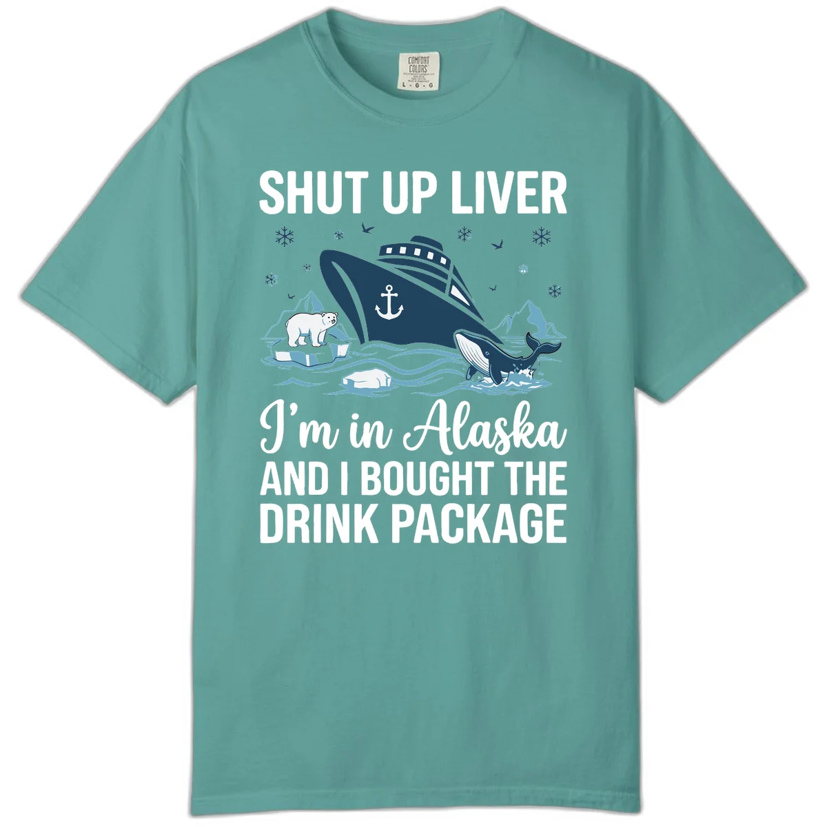 Arctic Wildlife Voyage Graphic Comfort Color in Seafoam