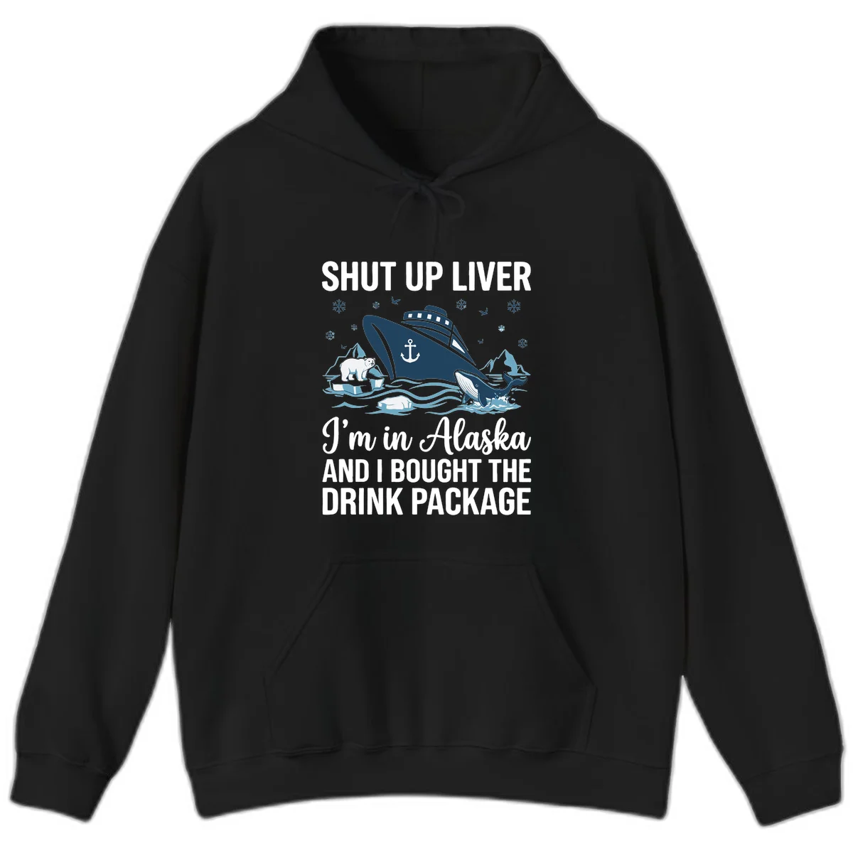 Arctic Wildlife Voyage Alaska Cruise Hoodie in Black