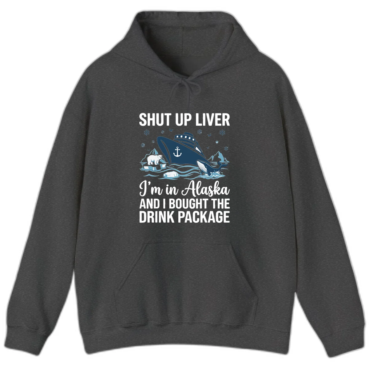 Arctic Wildlife Voyage Alaska Cruise Hoodie in Dark Heather