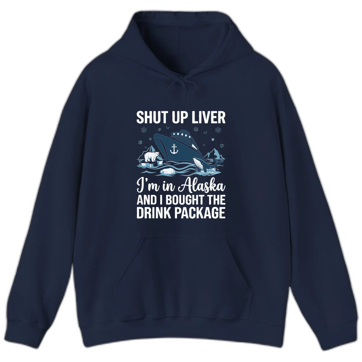 Arctic Wildlife Voyage Alaska Cruise Hoodie in Navy