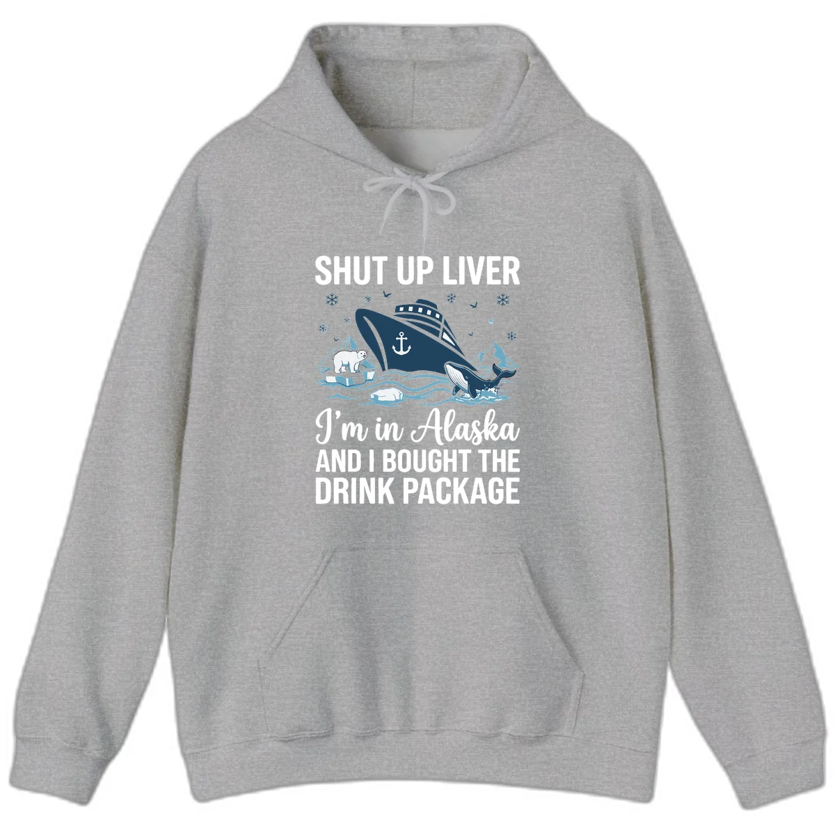 Arctic Wildlife Voyage Alaska Cruise Hoodie in Sport Grey