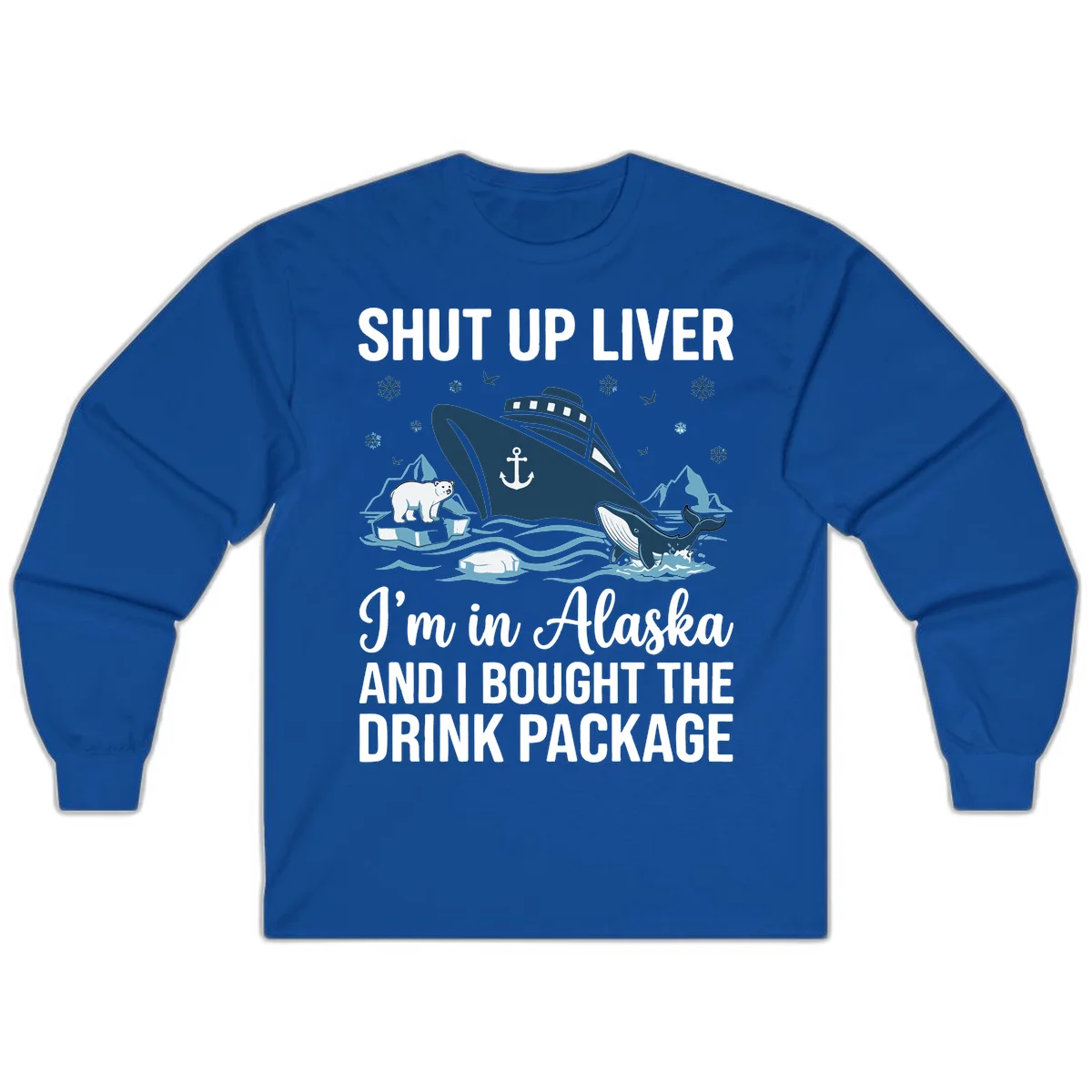 Arctic Wildlife Voyage Graphic Long Sleeve in Royal