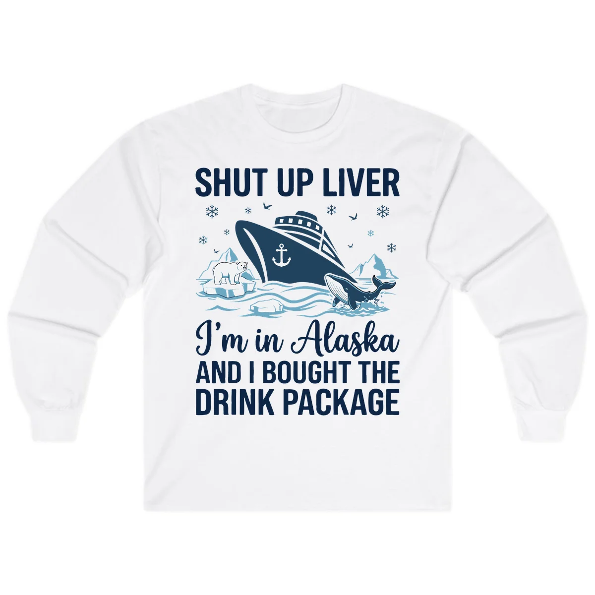 Arctic Wildlife Voyage Graphic Long Sleeve in White