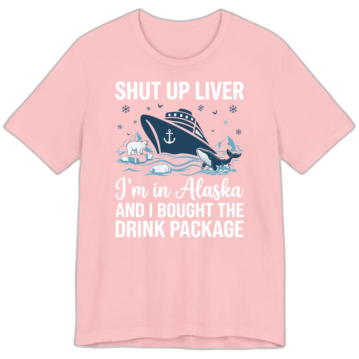 Arctic Wildlife Voyage Graphic Premium T-Shirt in Pink