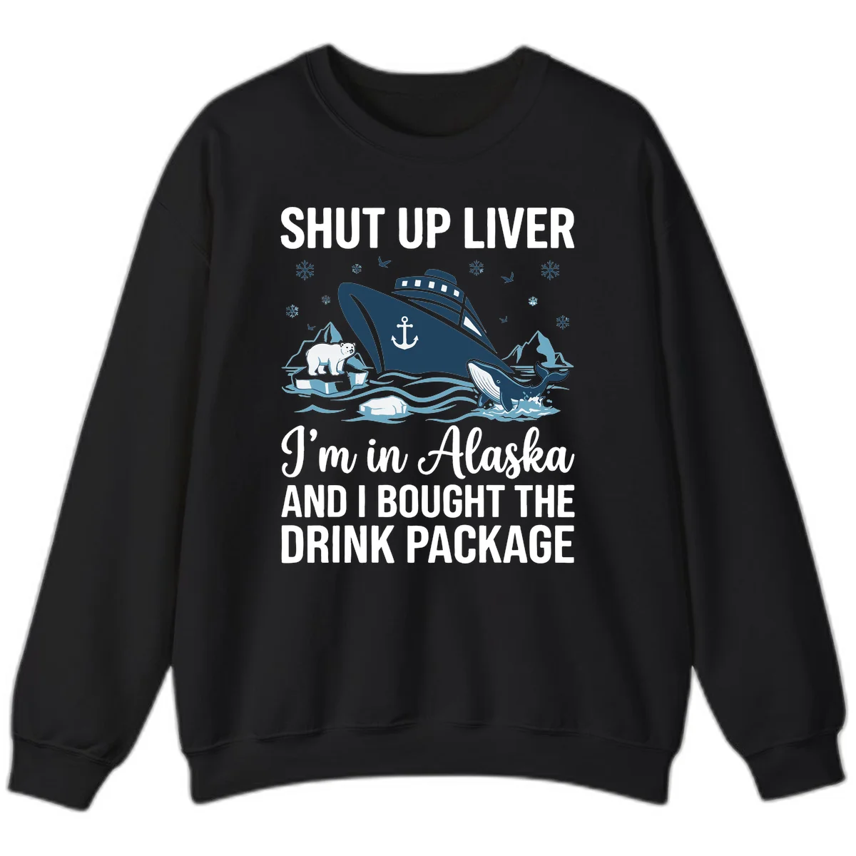 Arctic Wildlife Voyage Graphic Sweatshirt in Black