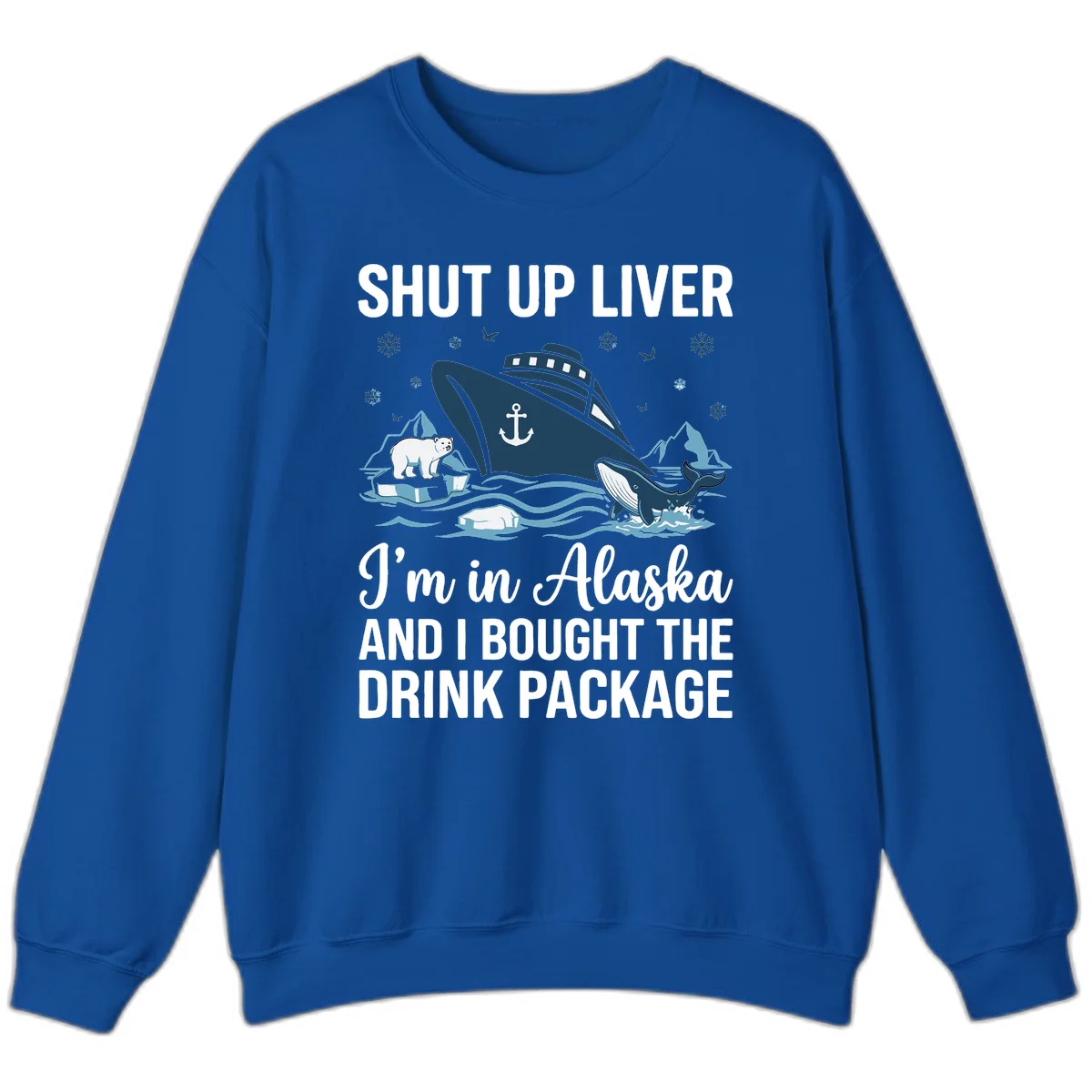 Arctic Wildlife Voyage Graphic Sweatshirt in Royal