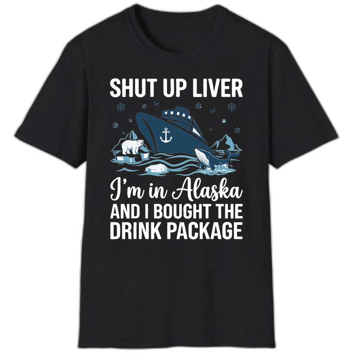 Arctic Wildlife Voyage Alaska Cruise T-Shirt in Black