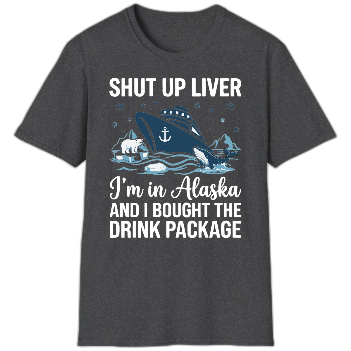 Arctic Wildlife Voyage Alaska Cruise T-Shirt in Dark Heather