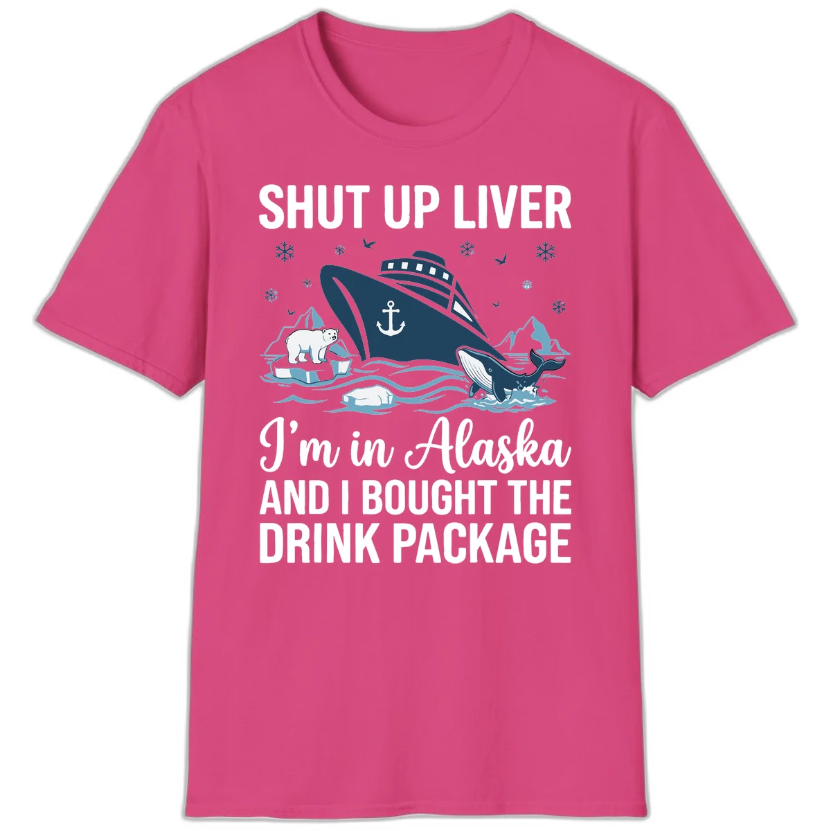 Arctic Wildlife Voyage Alaska Cruise T-Shirt in Heliconia