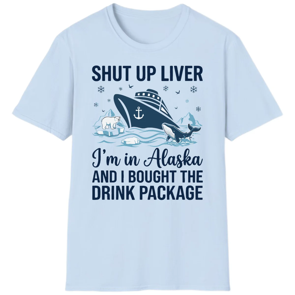 Arctic Wildlife Voyage Alaska Cruise T-Shirt in Light Blue