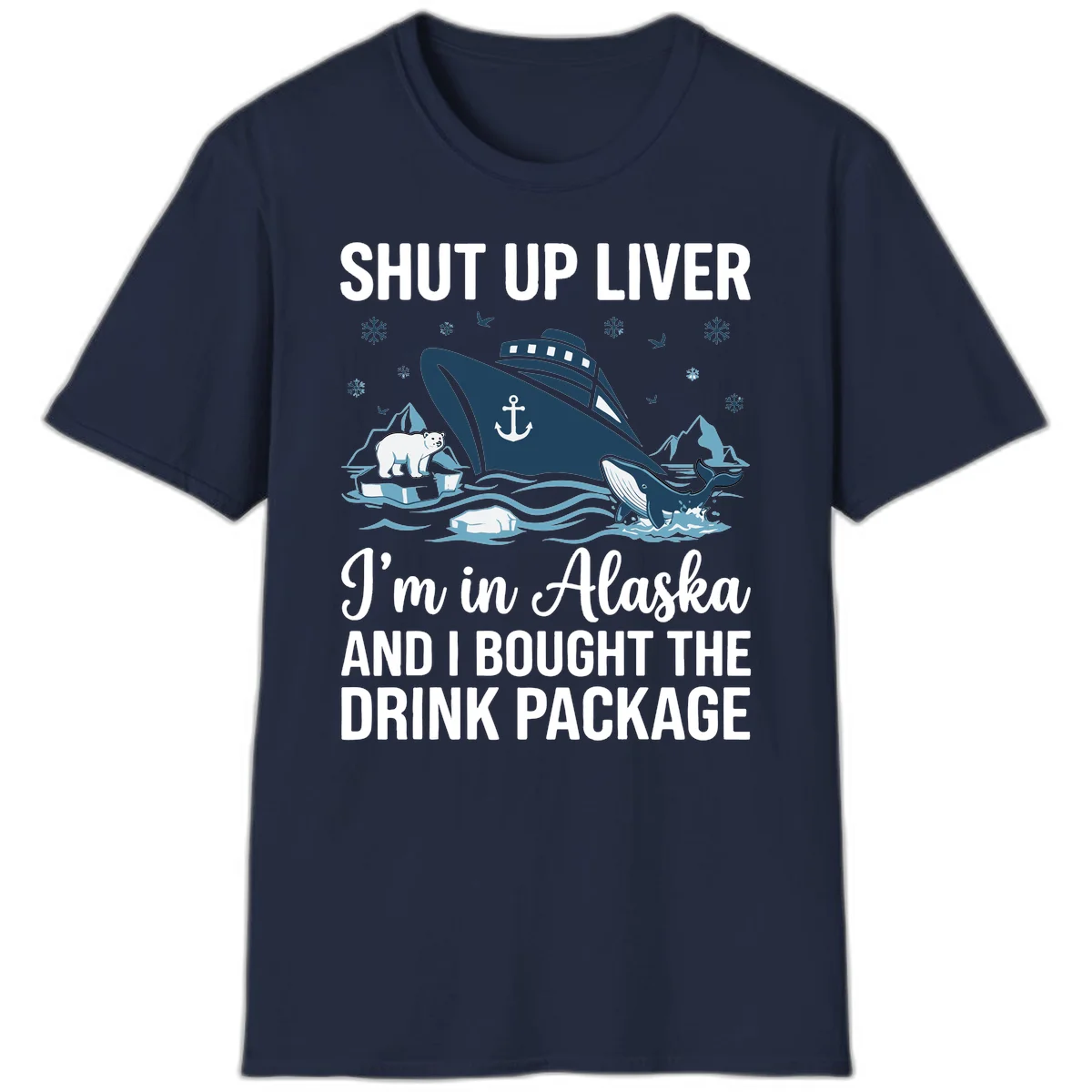 Arctic Wildlife Voyage Alaska Cruise T-Shirt in Navy