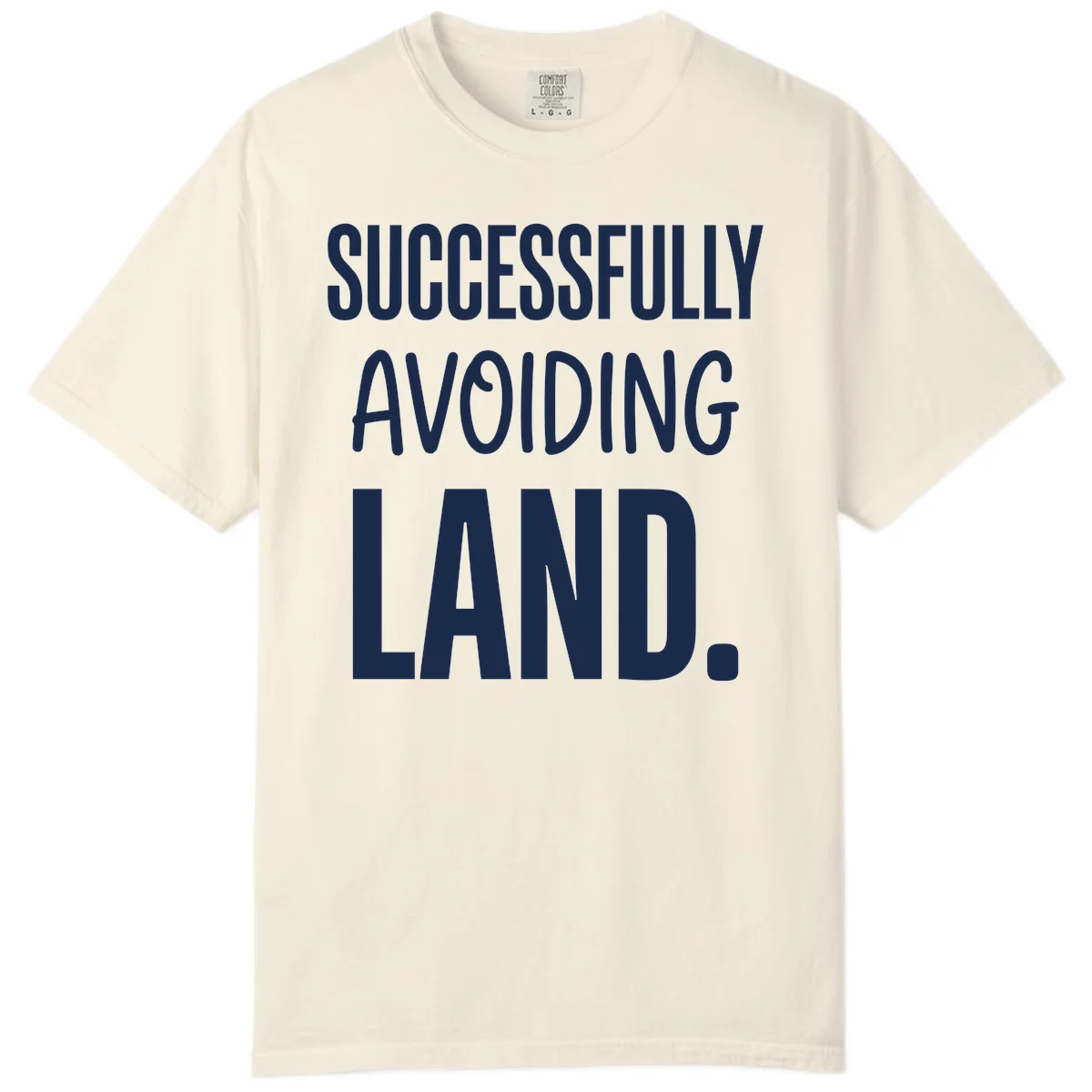Successfully Avoiding Land Comfort Color T-Shirt in Ivory