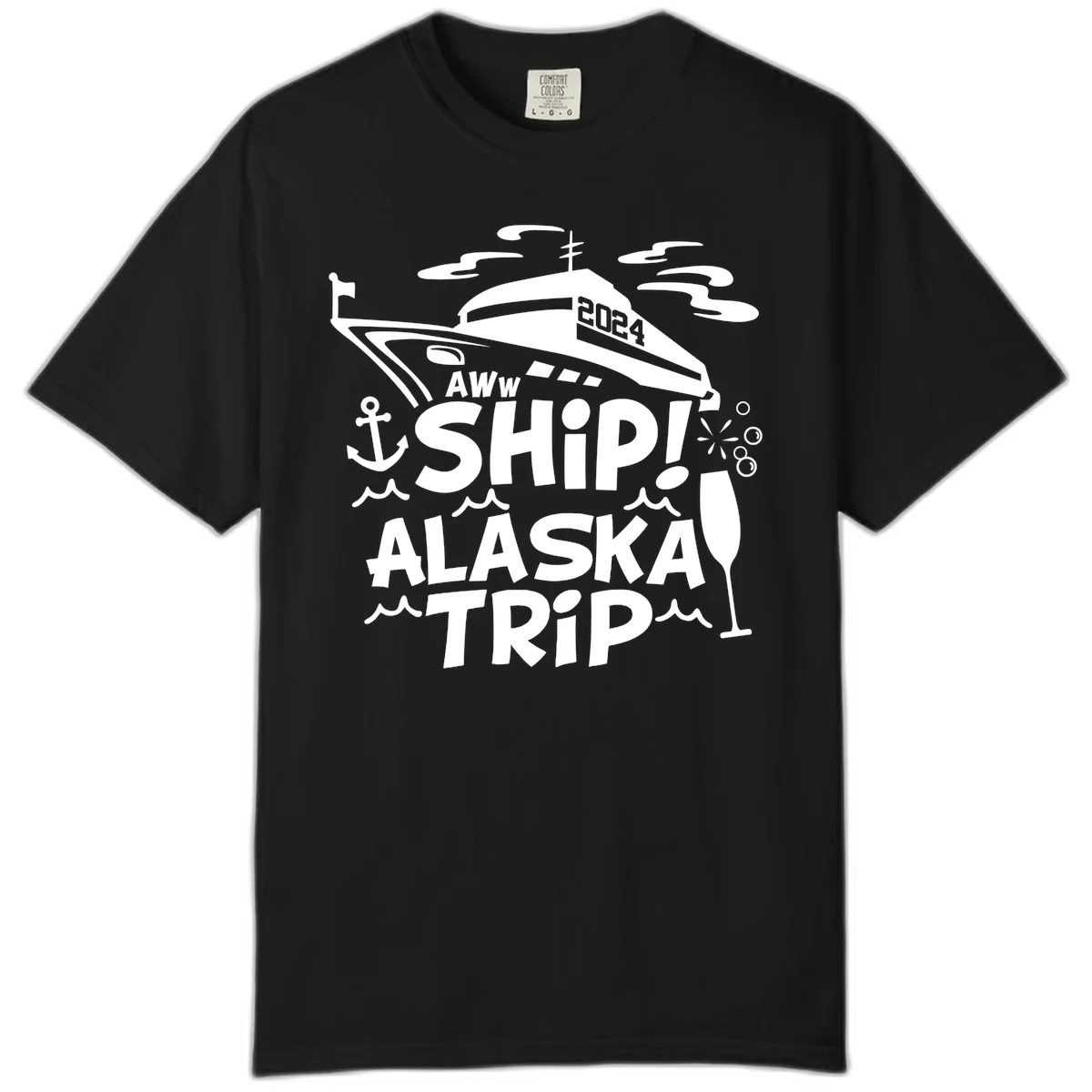 Aww Ship Alaska Trip 2024 Comfort Color in Black