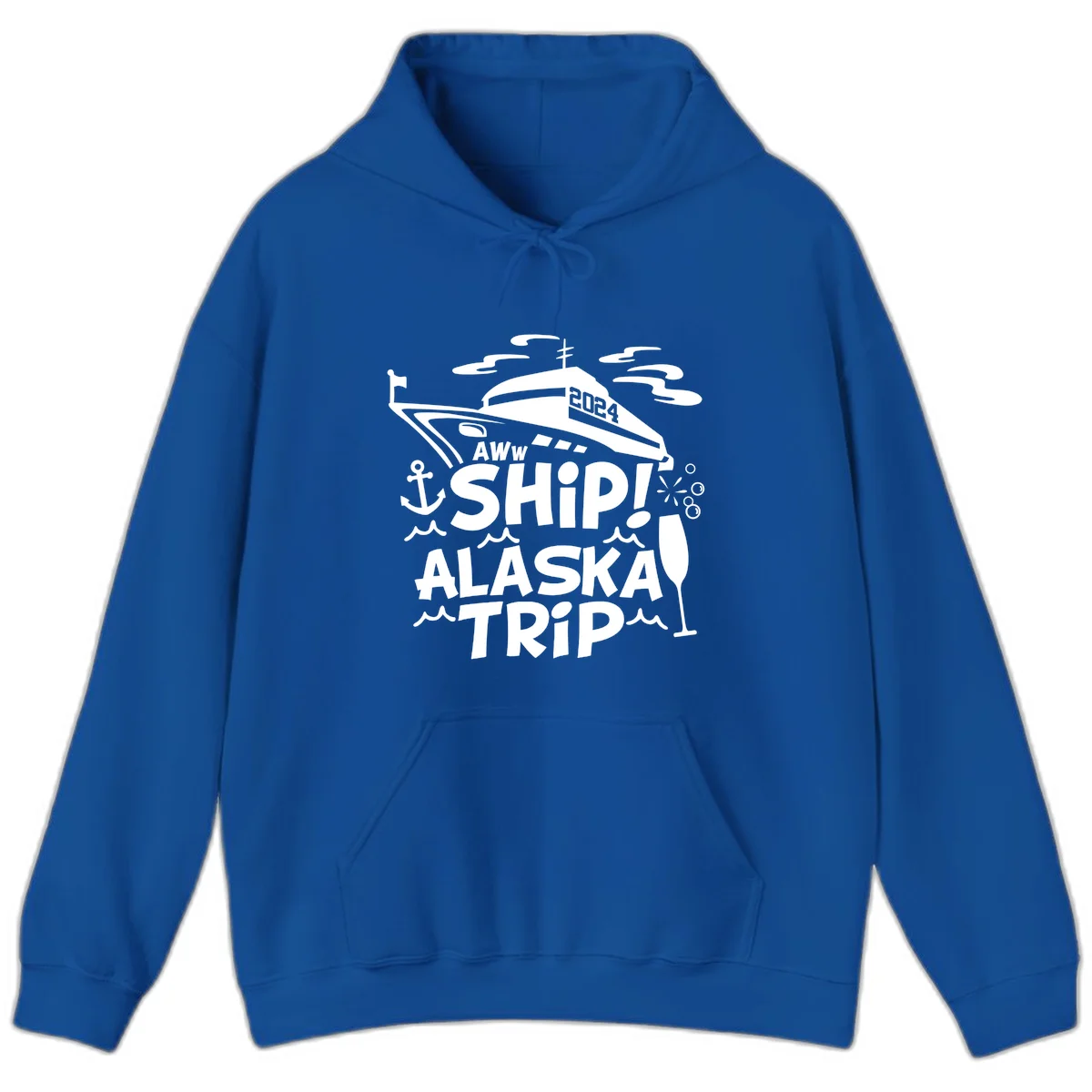 Aww Ship Alaska Trip 2024 Hoodie in Royal