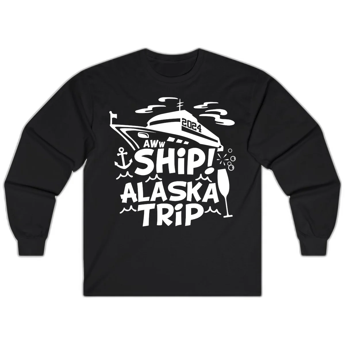 Aww Ship Alaska Trip 2024 Long Sleeve in Black