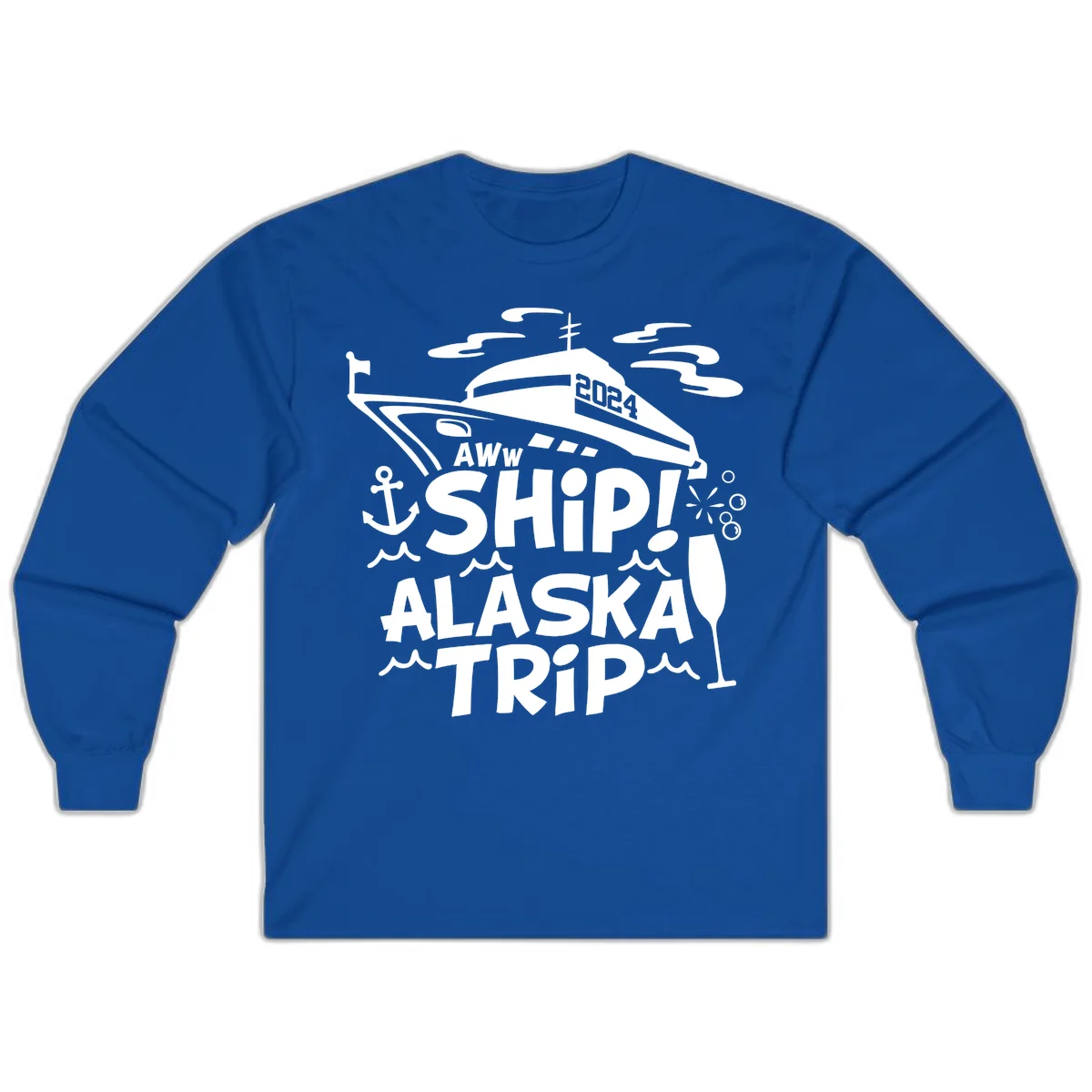 Aww Ship Alaska Trip 2024 Long Sleeve in Royal