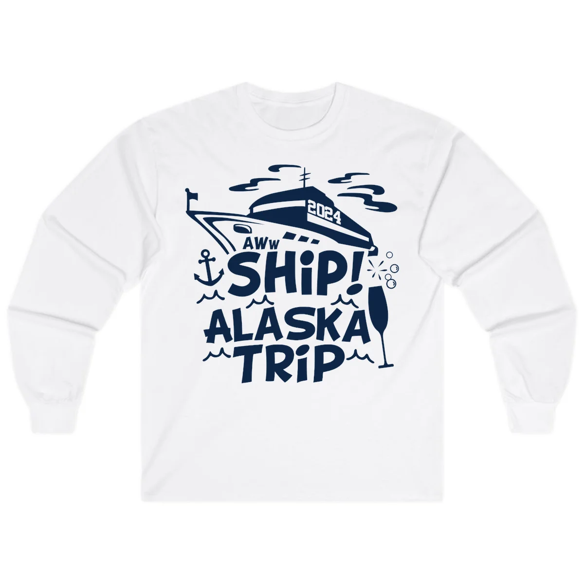 Aww Ship Alaska Trip 2024 Long Sleeve in White