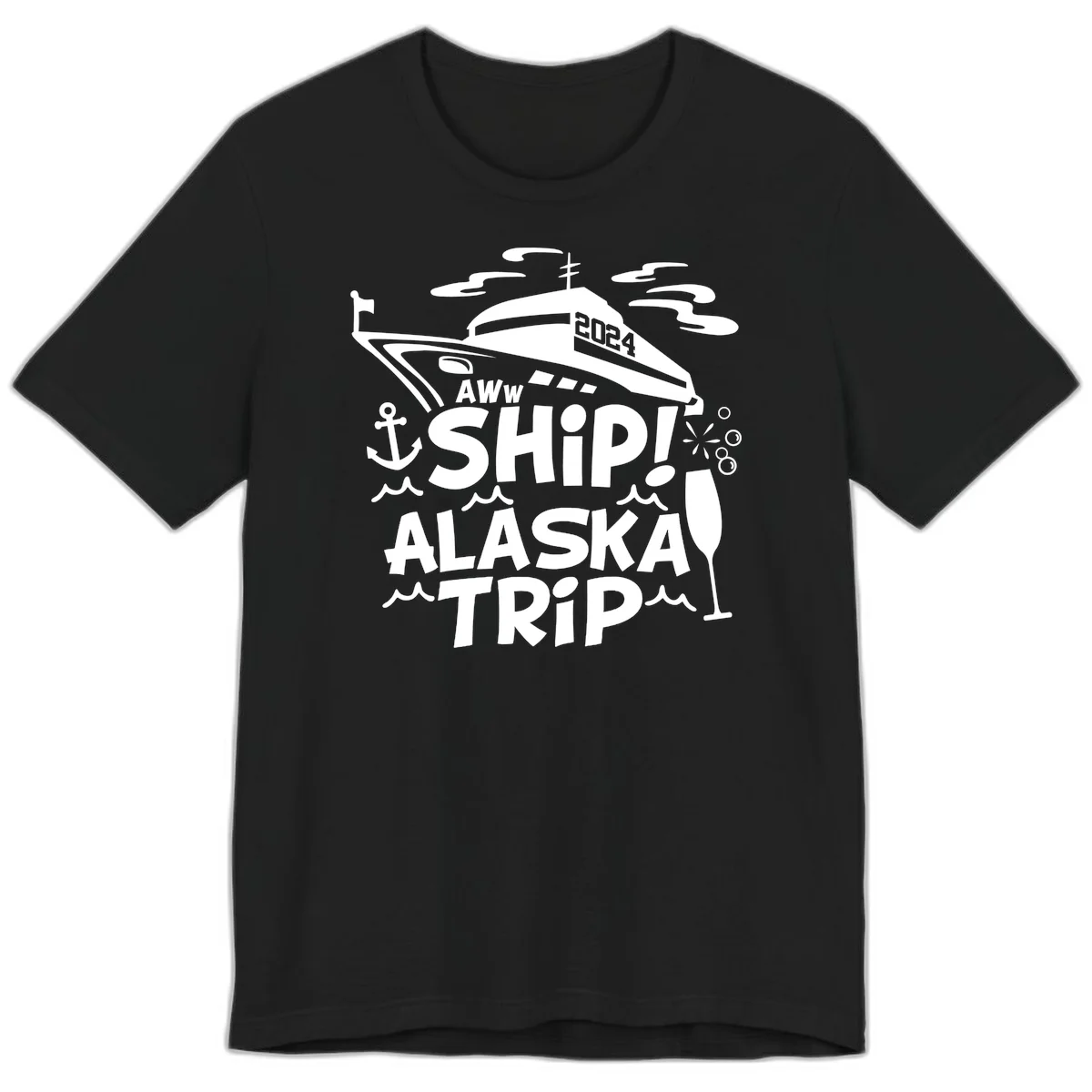 Aww Ship Alaska Trip 2024 Premium Tee in Black